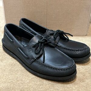 Sperry Topsider A/O size 10 M Black Leather Boat Shoes